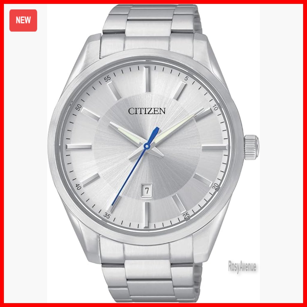 Men's Stainless Steel Quartz Watch, 42mm Case, Water Resistant